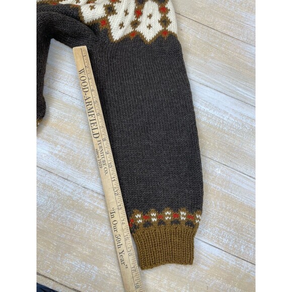 Vtg CJ Viking Womens Cardigan Sz L Hand-Knit Wool Fair Isle Scandinavian Denmark - Picture 8 of 11